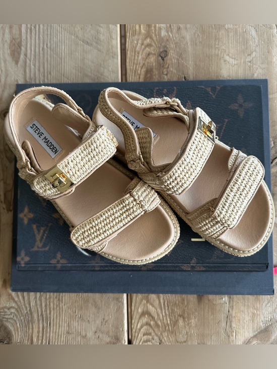 Steve Madden Shoes - Steve Madden Bigmona Raffia Sandals • WOMENS SIZE 7